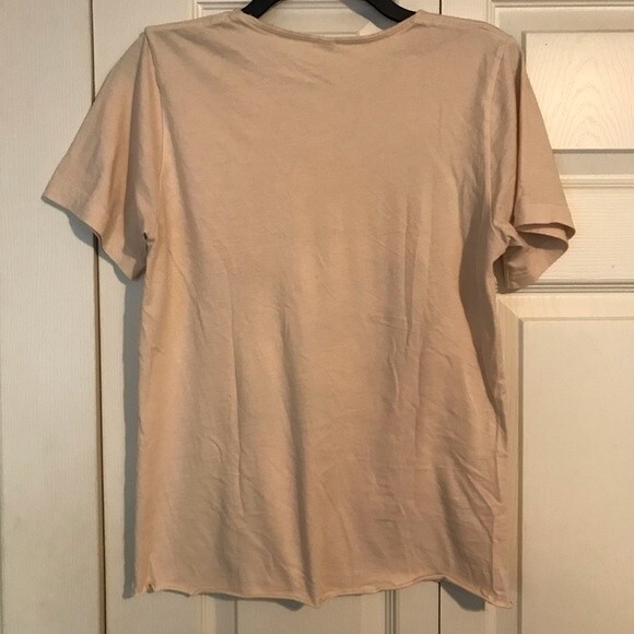 CANVAS Size Small Men's Short Sleeve T-Shirt Cream Lowland Hum Graphic Crewneck - Picture 4 of 6